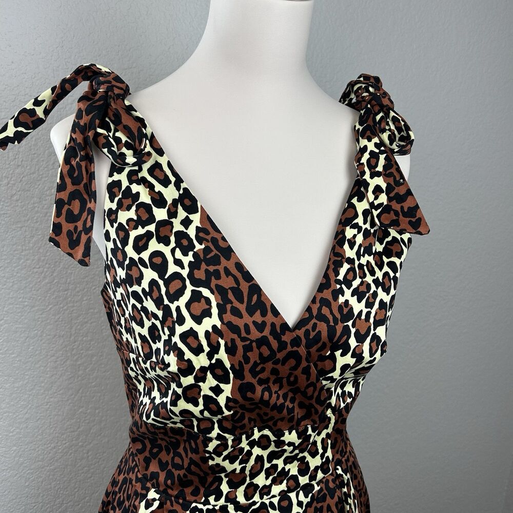 Deadly Dames Women's Tie Me Up Dress Animal Print Flare Size M - Picture 3 of 9
